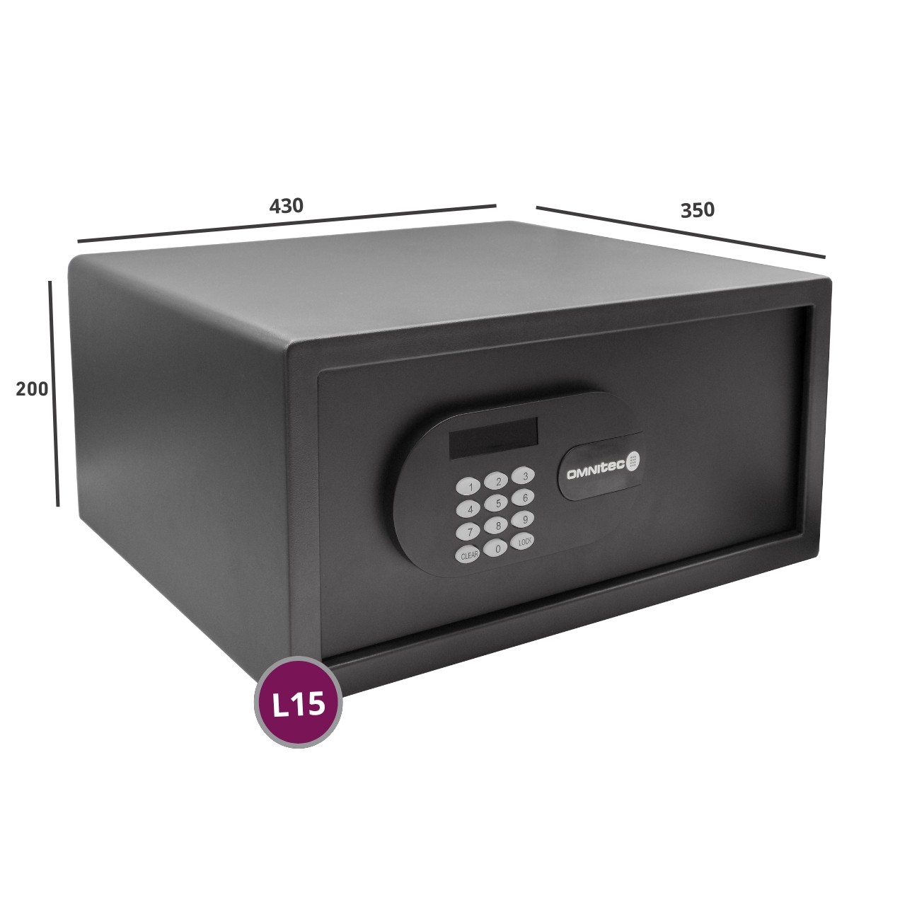Caja fuerte electrónica de hotel NOBO con teclado iluminado